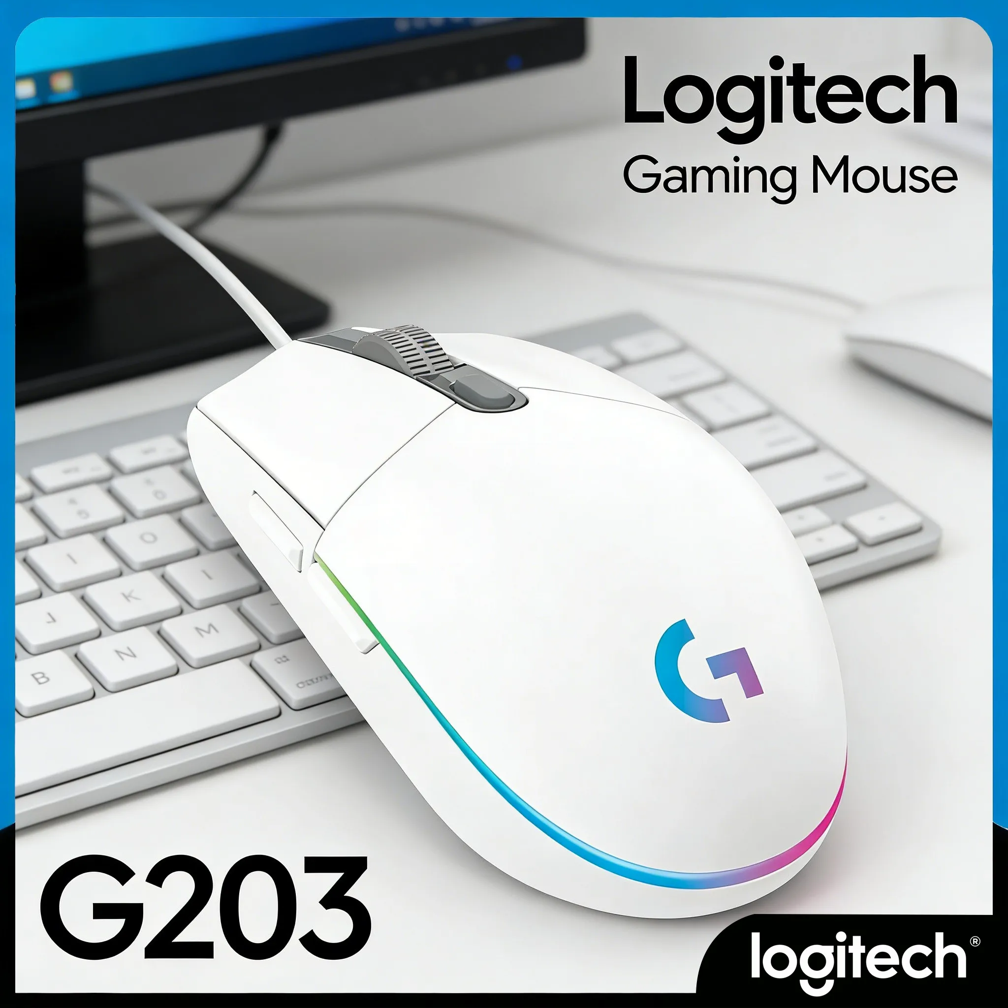 G203 Gaming Mouse 1ms Response Rate Suitable for Competitive Gaming & Office