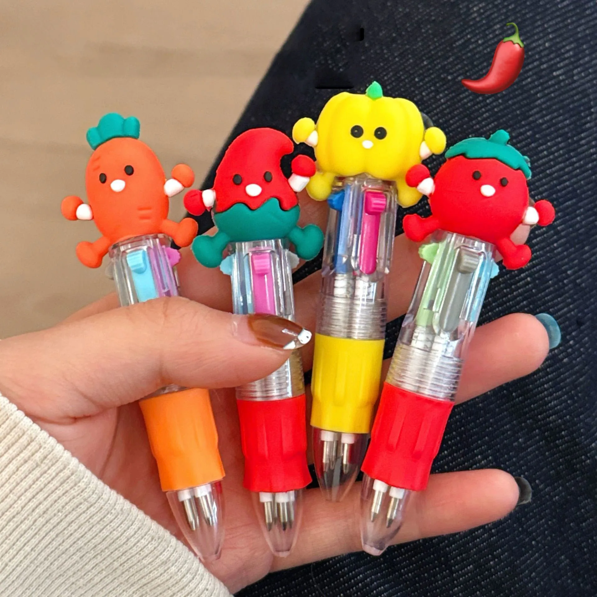 4-Color Retractable Ballpoint Pen Cute Vegetables Portable pen Comfortable Wide Barrel 4-Count Pack
4-Color Retractable Ballpoint Pen Cute Vegetables Portable pen Comfortable Wide Barrel 4-Count Pack