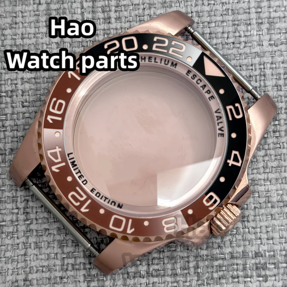 40mm Rose Gold Men's NH35 Laser Inner Shadow Case Black Brown GMT Ring Sapphire Glass Suitable For NH34 NH35 NH36 Movement 10ATM
40mm Rose Gold Men's NH35 Laser Inner Shadow Case Black Brown GMT Ring Sapphire Glass Suitable For NH34 NH35 NH36 Movement 10ATM