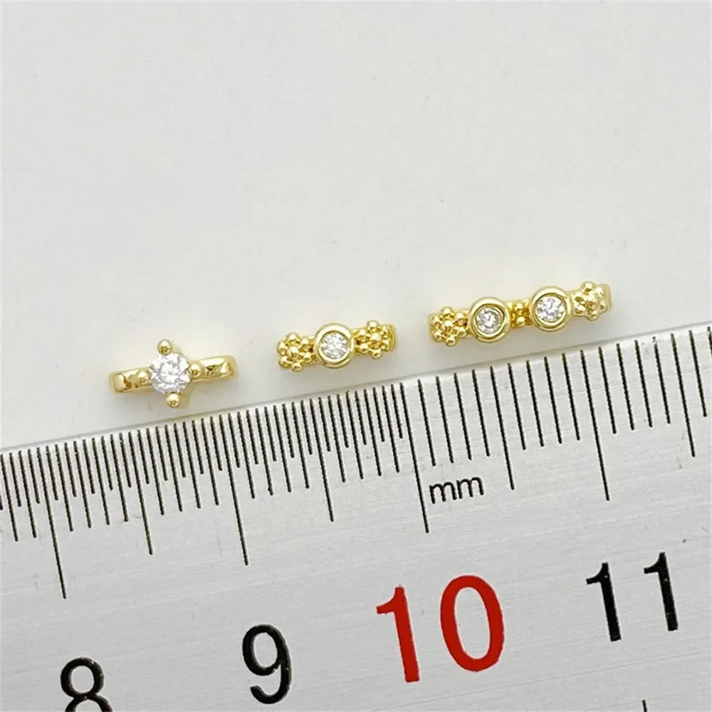 14K Gold-encrusted Zircon Plum Blossom Three-row Beaded Spacer Handmade DIY Material Pearl Bracelet Jewelry Accessories
14K Gold-encrusted Zircon Plum Blossom Three-row Beaded Spacer Handmade DIY Material Pearl Bracelet Jewelry Accessories