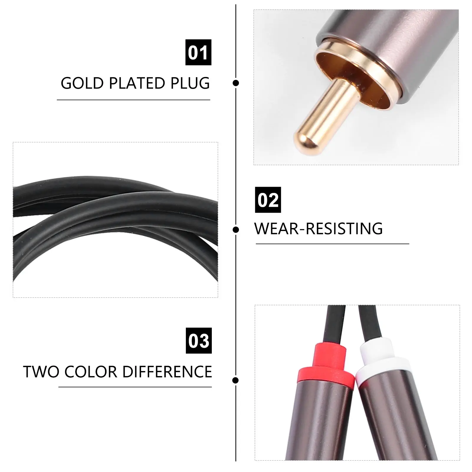 3M Audio Video Cable to Stereo Connection Extension Aluminum Shell Gold Plated Anti Oxidation Braided Shielding PVC Wire
3M Audio Video Cable to Stereo Connection Extension Aluminum Shell Gold Plated Anti Oxidation Braided Shielding PVC Wire