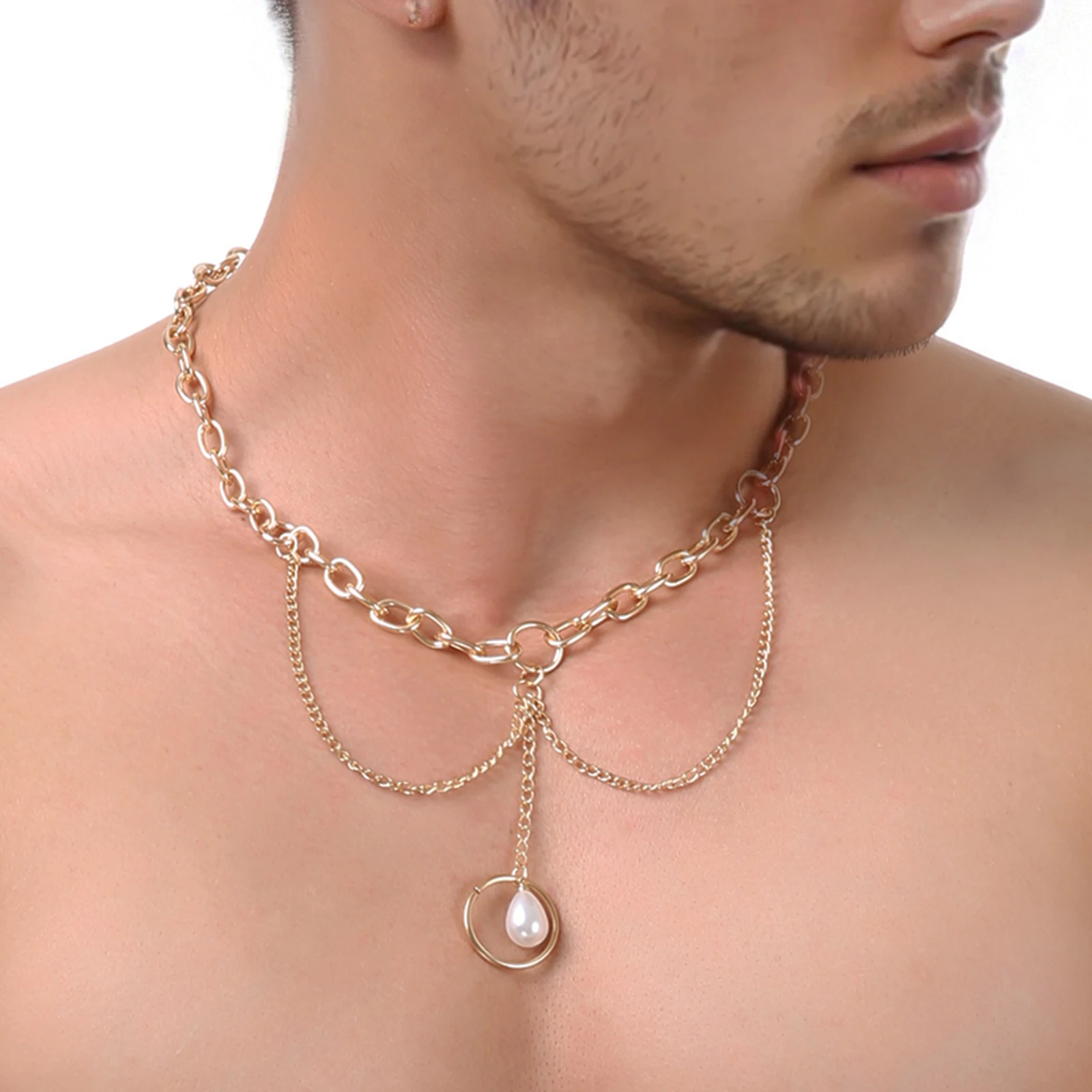 CLEVER-MENMODE Charm Men Chain Necklaces Sexy Imitation Pearl Sexy Necklace Shiny Luxury French Pendant Collar Style Unisex
CLEVER-MENMODE Charm Men Chain Necklaces Sexy Imitation Pearl Sexy Necklace Shiny Luxury French Pendant Collar Style Unisex