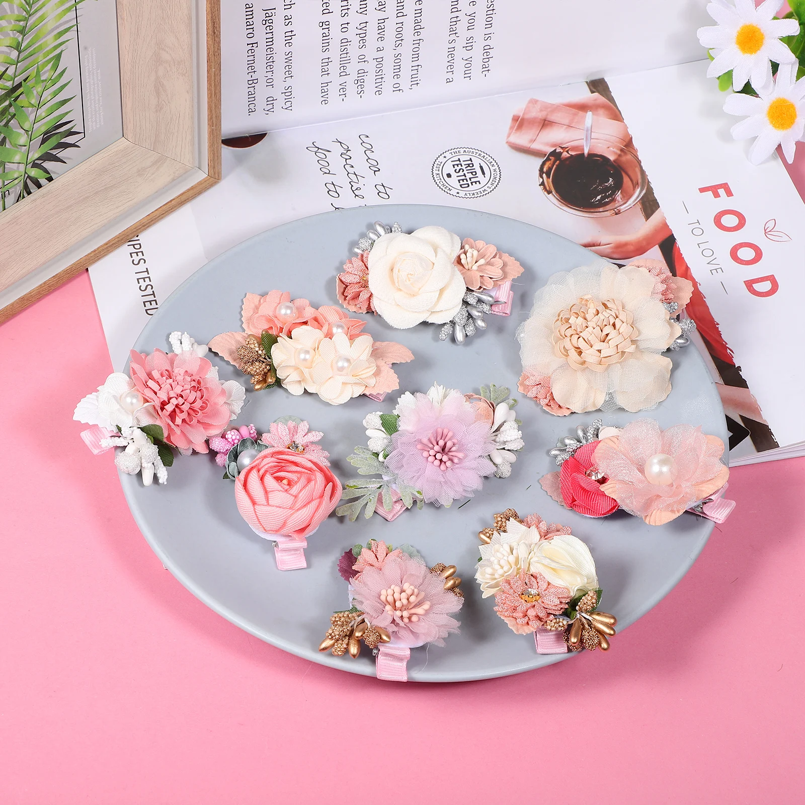 9 pcs Simulated Hairpin Floral Clips Decorative Artificial Flower Barrettes Women Girls Hair Flowers Accessories Beach Party
9 pcs Simulated Hairpin Floral Clips Decorative Artificial Flower Barrettes Women Girls Hair Flowers Accessories Beach Party