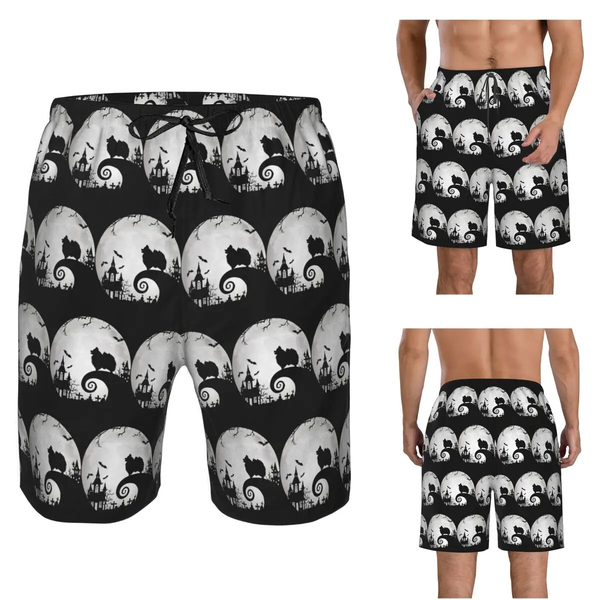 Pomeranian Dog And Moon Halloween Trunks Beach Board Shorts Casual Quick Dry Swim Summer Men Pants
Pomeranian Dog And Moon Halloween Trunks Beach Board Shorts Casual Quick Dry Swim Summer Men Pants