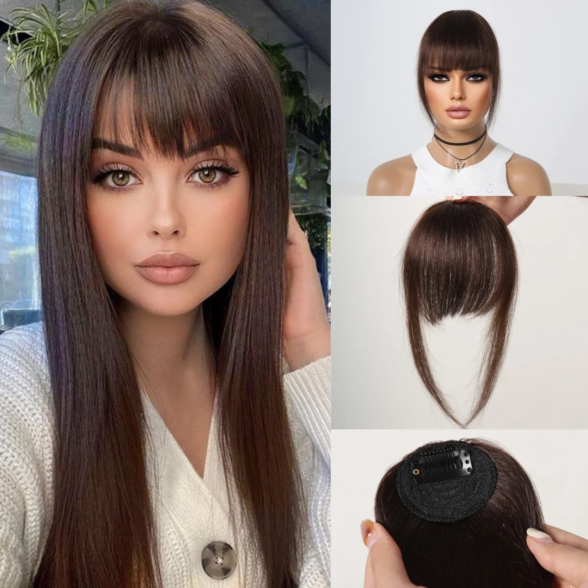 100% Human Hair Clip-In Bangs Blunt Cut Wispy Fringe with Sideburns Dark Brown Natural Look for Women Daily Party Wear
100% Human Hair Clip-In Bangs Blunt Cut Wispy Fringe with Sideburns Dark Brown Natural Look for Women Daily Party Wear