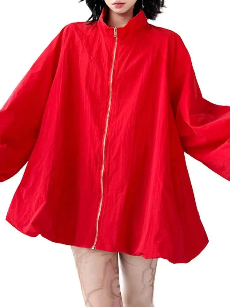 Big Red Size Shaped Casual Jacket New Stand Collar Long Lantern Sleeve Women Coat Fashion Spring Autumn 2026 1DJBMID
Big Red Size Shaped Casual Jacket New Stand Collar Long Lantern Sleeve Women Coat Fashion Spring Autumn 2026 1DJBMID