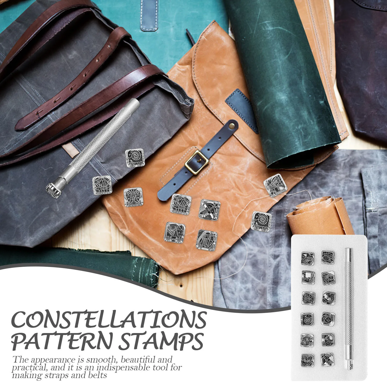 1Set Stamping Tool Kit Twelve Pattern Punch Set Tool for Craft DIY Pattern Stamps 
1Set Stamping Tool Kit Twelve Pattern Punch Set Tool for Craft DIY Pattern Stamps