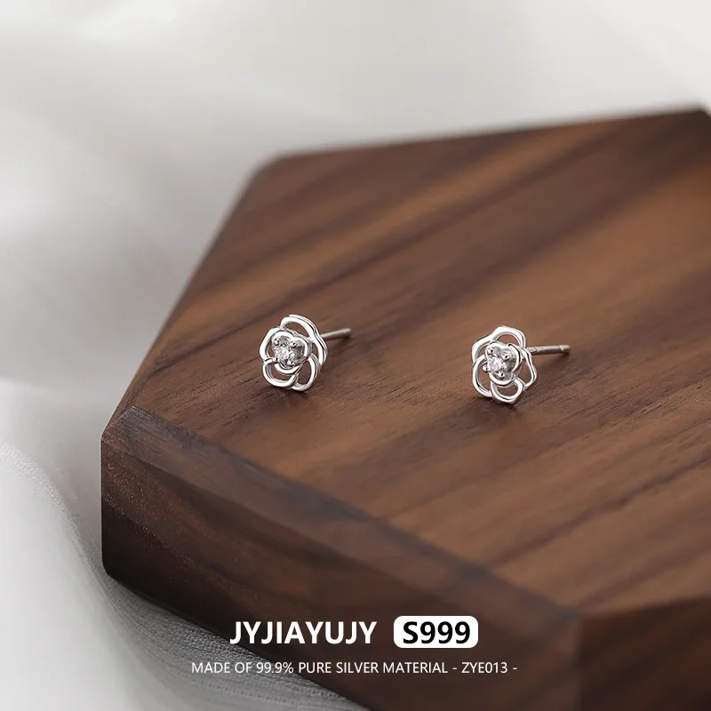 JYJIAYUJY 100% Pure Silver S999 Earrings 7MM Hollow Out Flower Style With White Zircon High Quality Jewelry Gift Daily ZYE013
JYJIAYUJY 100% Pure Silver S999 Earrings 7MM Hollow Out Flower Style With White Zircon High Quality Jewelry Gift Daily ZYE013
