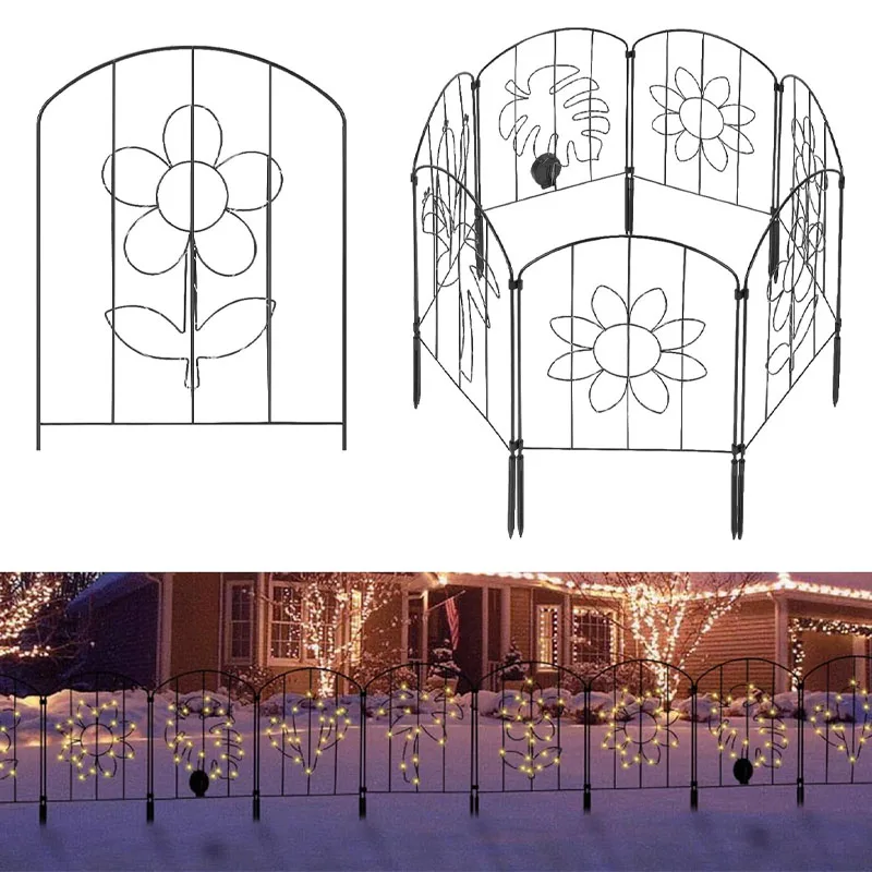 Lightweight Solar Garden Fence with Floral Pattern, Picket Fence Lights for Party Yard Decoration, Warm White for Patio and Gard
Lightweight Solar Garden Fence with Floral Pattern, Picket Fence Lights for Party Yard Decoration, Warm White for Patio and Gard