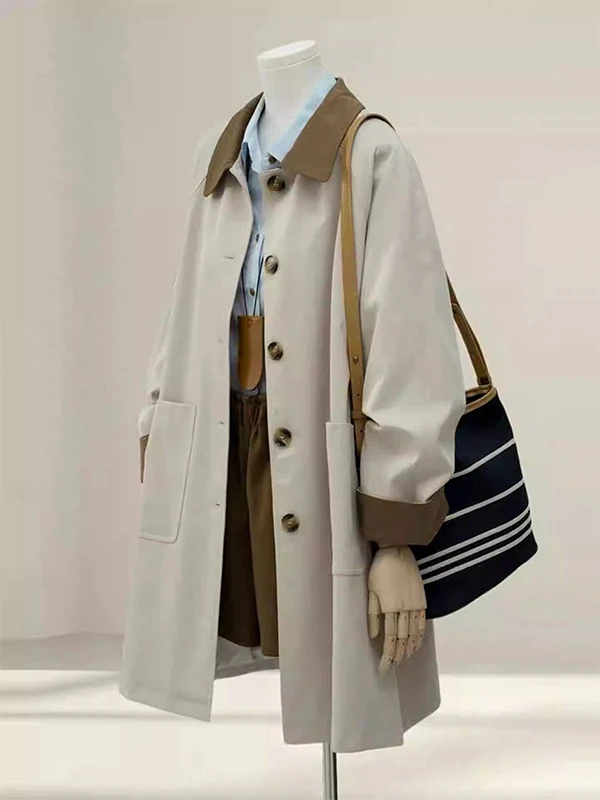 Женское длинное пальто Ele: новая коллекция весна-осень, в корейском стиле, с цветовыми блоками, маленький размер, миди-длина
Женское длинное пальто Ele: новая коллекция весна-осень, в корейском стиле, с цветовыми блоками, маленький размер, миди-длина