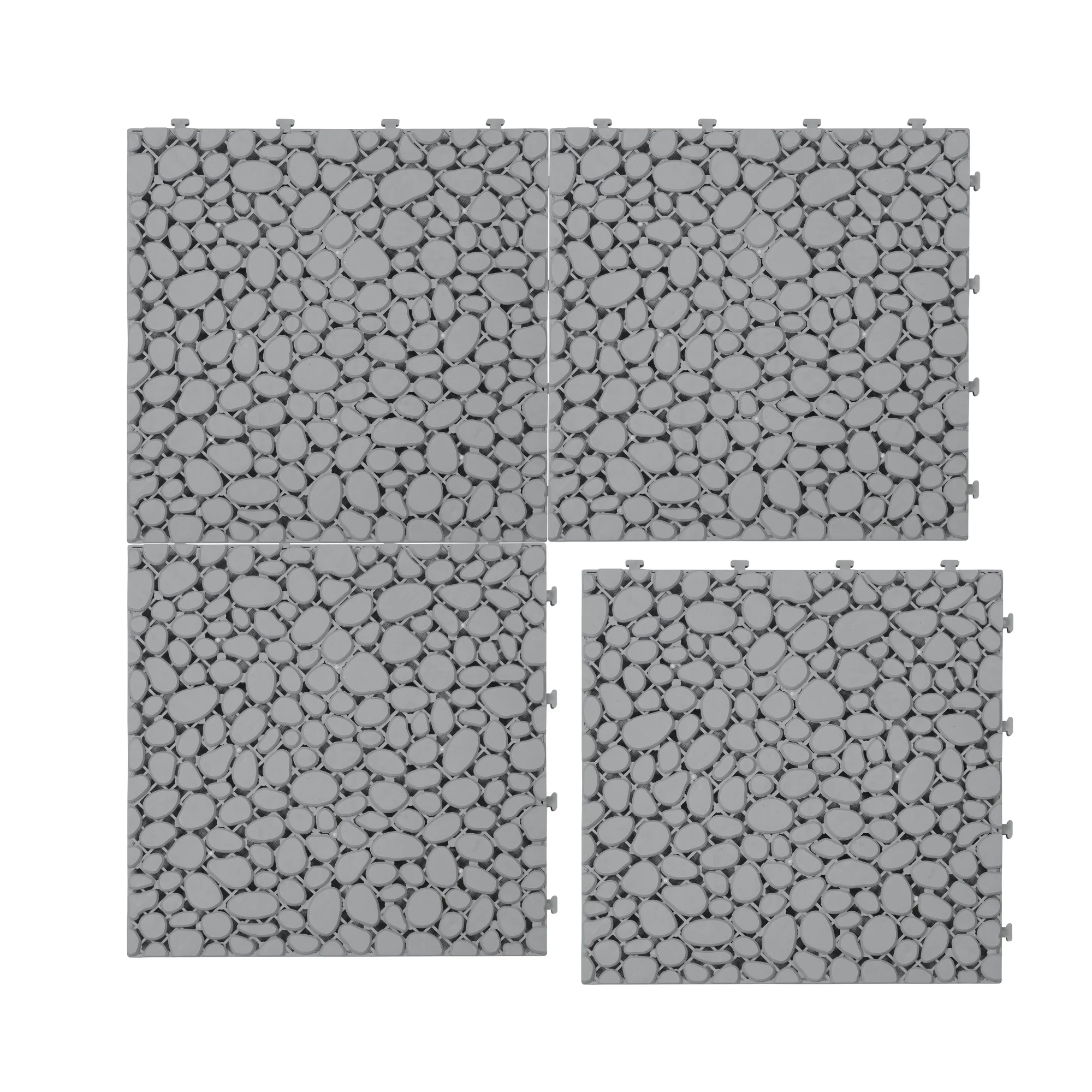 Gray Interlocking Deck Tiles Plastic Waterproof Outdoor All Weather Anti-slip Bathroom Shower Balcony Porch Strong Weight Capacity Upto 440 LBS, Pebble Stone Pattern
Gray Interlocking Deck Tiles Plastic Waterproof Outdoor All Weather Anti-slip Bathroom Shower Balcony Porch Strong Weight Capacity Upto 440 LBS, Pebble Stone Pattern