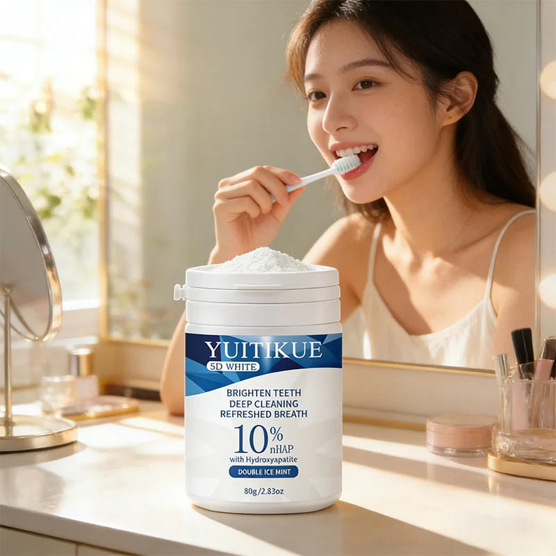 YUITIKUE 5D Порошок для ухода за полостью рта с 10% nHAP - Отбеливание зубов, глубокая очистка и свежее мятное дыхание в любом месте
YUITIKUE 5D Порошок для ухода за полостью рта с 10% nHAP - Отбеливание зубов, глубокая очистка и свежее мятное дыхание в любом месте