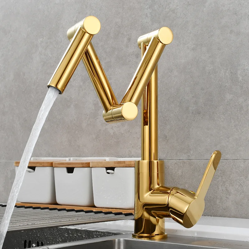 Gold Luxury Brass Kitchen sink faucet Modern High Quality Hot cold water Foldable Rotational Kitchen Tap Single hole One Handle
Gold Luxury Brass Kitchen sink faucet Modern High Quality Hot cold water Foldable Rotational Kitchen Tap Single hole One Handle