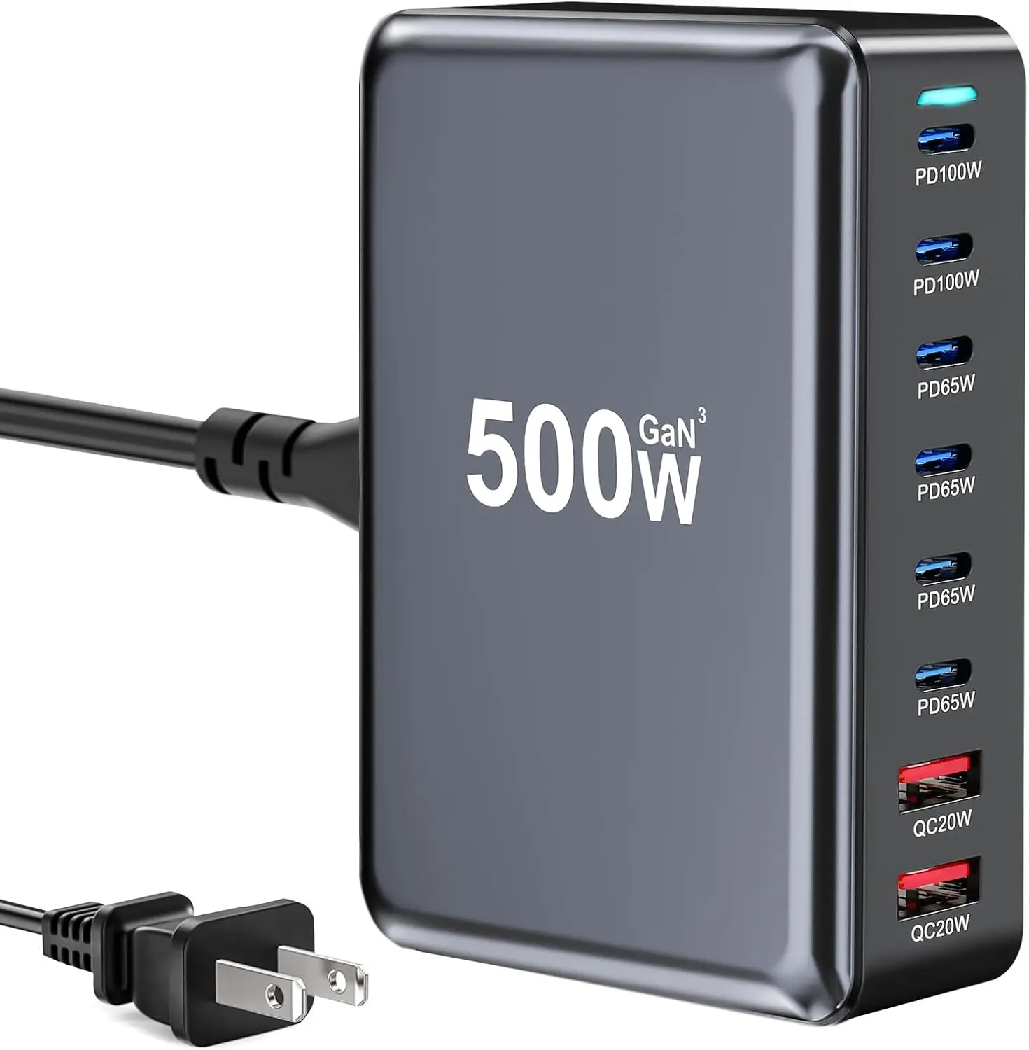 Блок быстрой зарядки USB C мощностью 500 Вт, многопортовая станция GaN Ⅲ с двойной поддержкой PD PPS по 100 Вт для ноутбуков, iPhone, iPad
Блок быстрой зарядки USB C мощностью 500 Вт, многопортовая станция GaN Ⅲ с двойной поддержкой PD PPS по 100 Вт для ноутбуков, iPhone, iPad