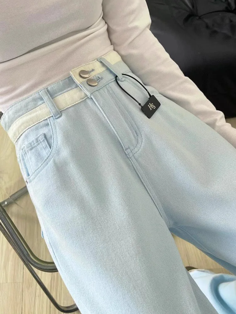 Свободные широкие джинсы с высокой талией, женские облегающие синие джинсовые брюки, прочные летние джинсы прямого кроя с контролем живота
Свободные широкие джинсы с высокой талией, женские облегающие синие джинсовые брюки, прочные летние джинсы прямого кроя с контролем живота