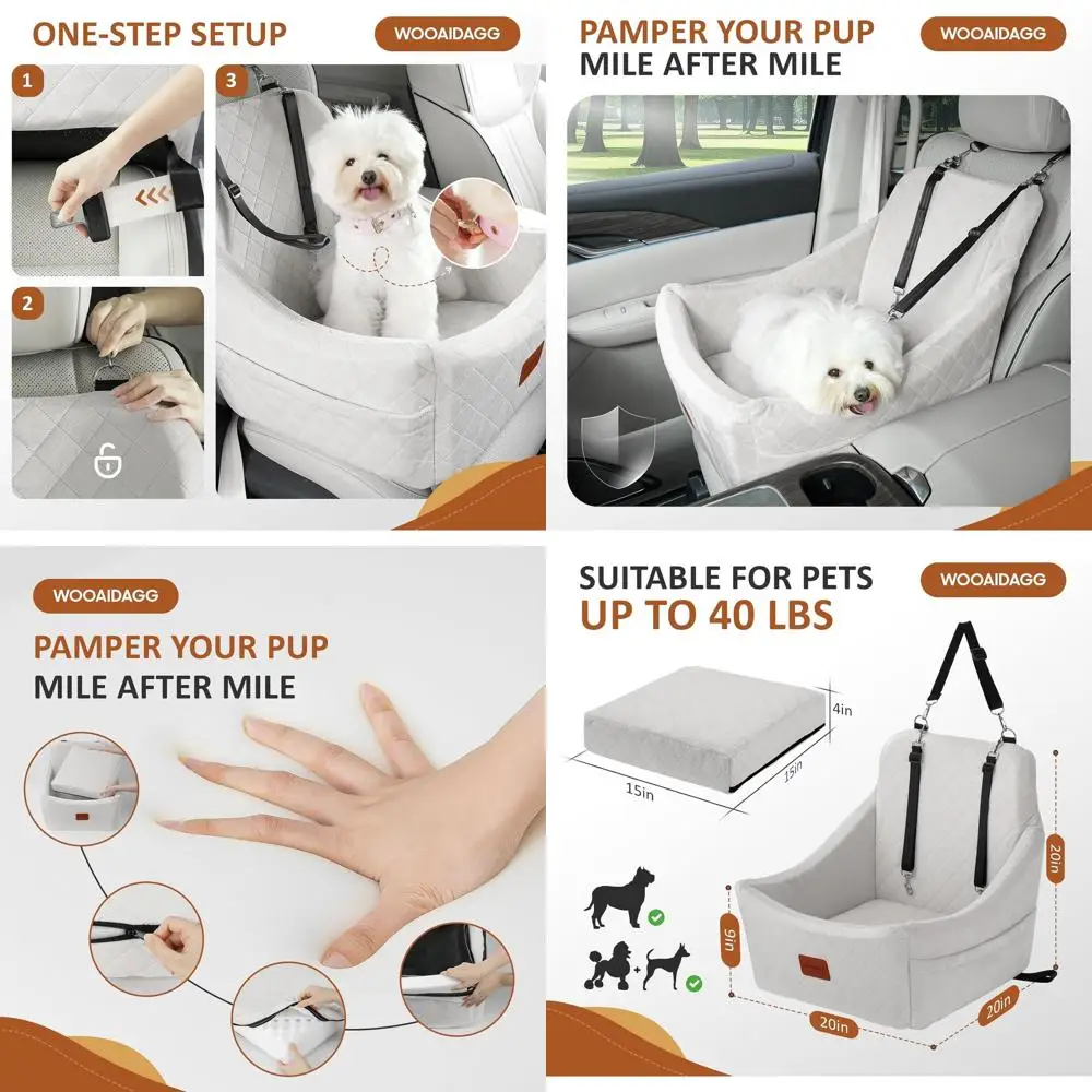 Автокресло для собак среднего размера с ремнем безопасности, съемными и моющимися, регулируемыми ремнями (бежевый)
Автокресло для собак среднего размера с ремнем безопасности, съемными и моющимися, регулируемыми ремнями (бежевый)