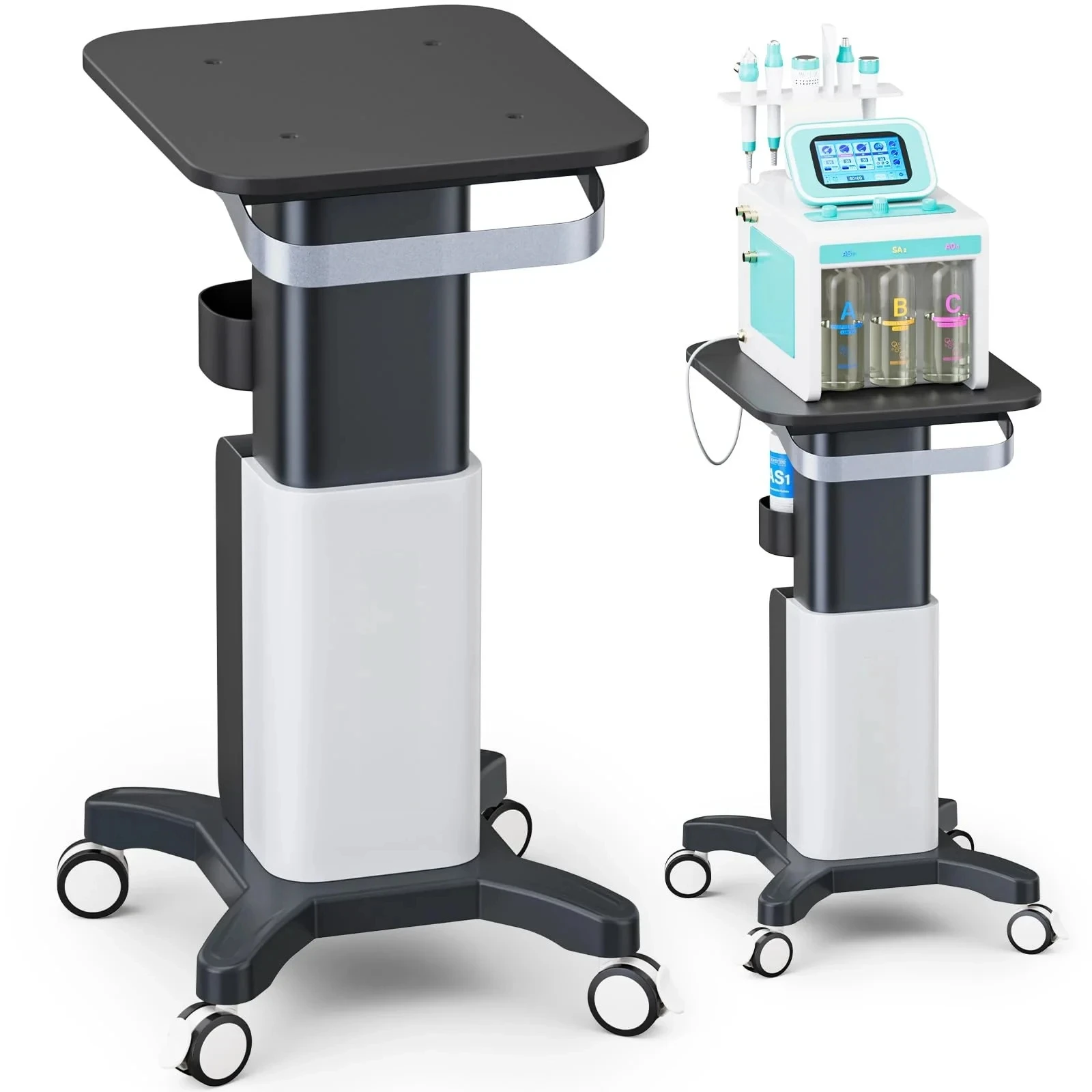 Beauty Salon Rolling Cart Heavy Duty Esthetician Trolley with Wheels for Hydrafacial Cavitation Beauty Machine
Beauty Salon Rolling Cart Heavy Duty Esthetician Trolley with Wheels for Hydrafacial Cavitation Beauty Machine