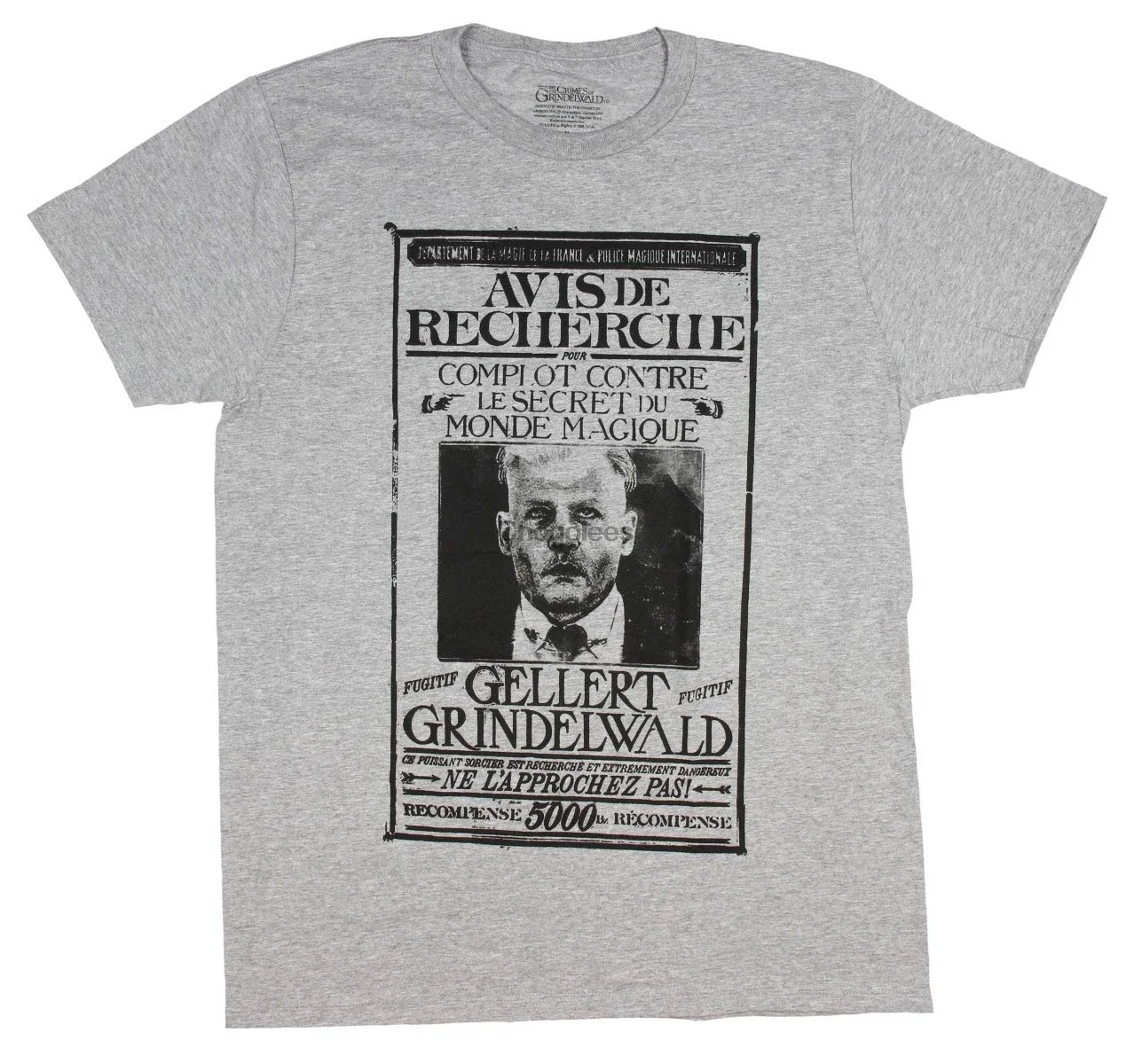 Fantastiicc Beasstttss The Crimes of Grindelwald Gellert Grindelwald Wanted Poster T-Shirt (X-Small) Heather Grey
Fantastiicc Beasstttss The Crimes of Grindelwald Gellert Grindelwald Wanted Poster T-Shirt (X-Small) Heather Grey
