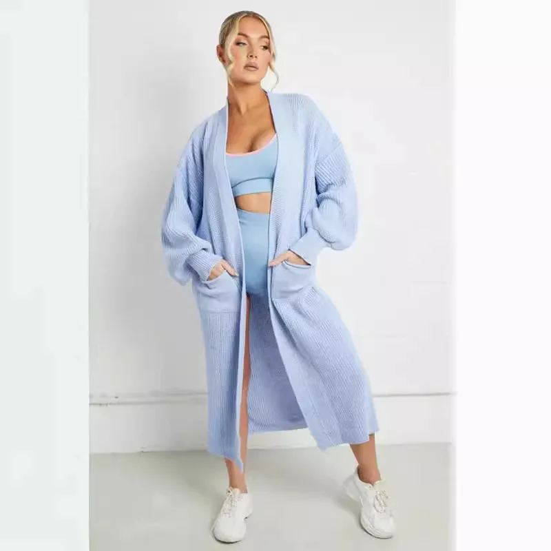2024 New Women's Medium And Long Solid Color Pocket Cardigan Sweater Knitted Jacket Autumn And Winter Fashion Versatile
2024 New Women's Medium And Long Solid Color Pocket Cardigan Sweater Knitted Jacket Autumn And Winter Fashion Versatile