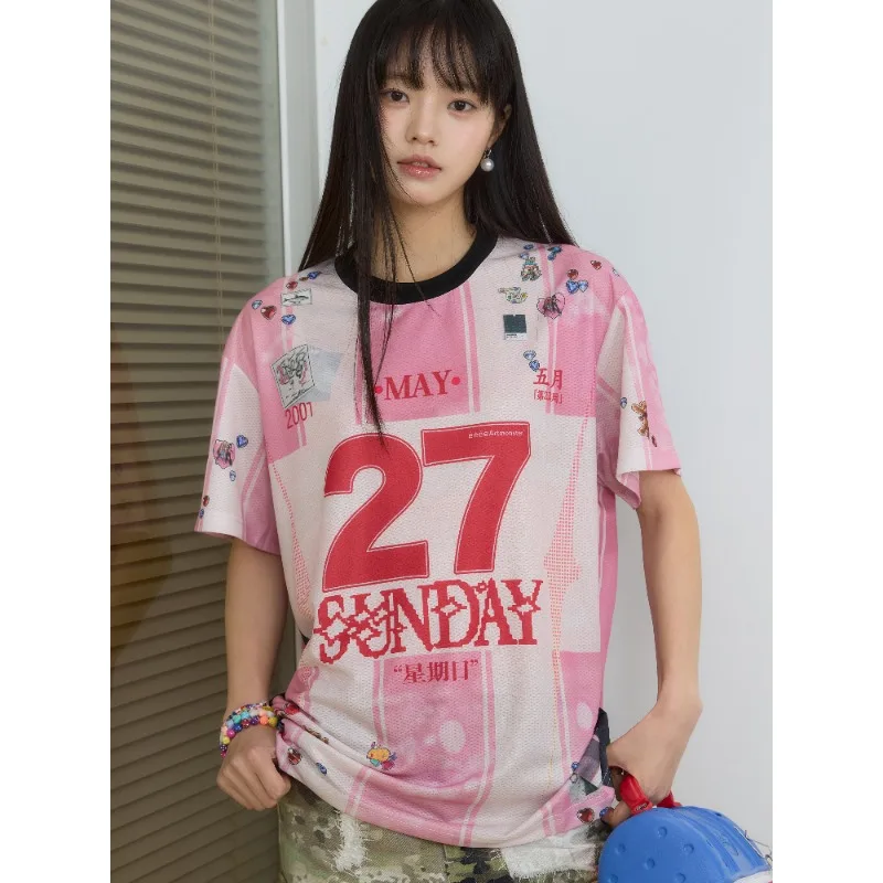 Y2K Summer Fashion 3D Printed Striped Sports Shirt Women's Basketball Shirt Summer Hot Girl Large Breathable Quick Drying Tshirt
Y2K Summer Fashion 3D Printed Striped Sports Shirt Women's Basketball Shirt Summer Hot Girl Large Breathable Quick Drying Tshirt