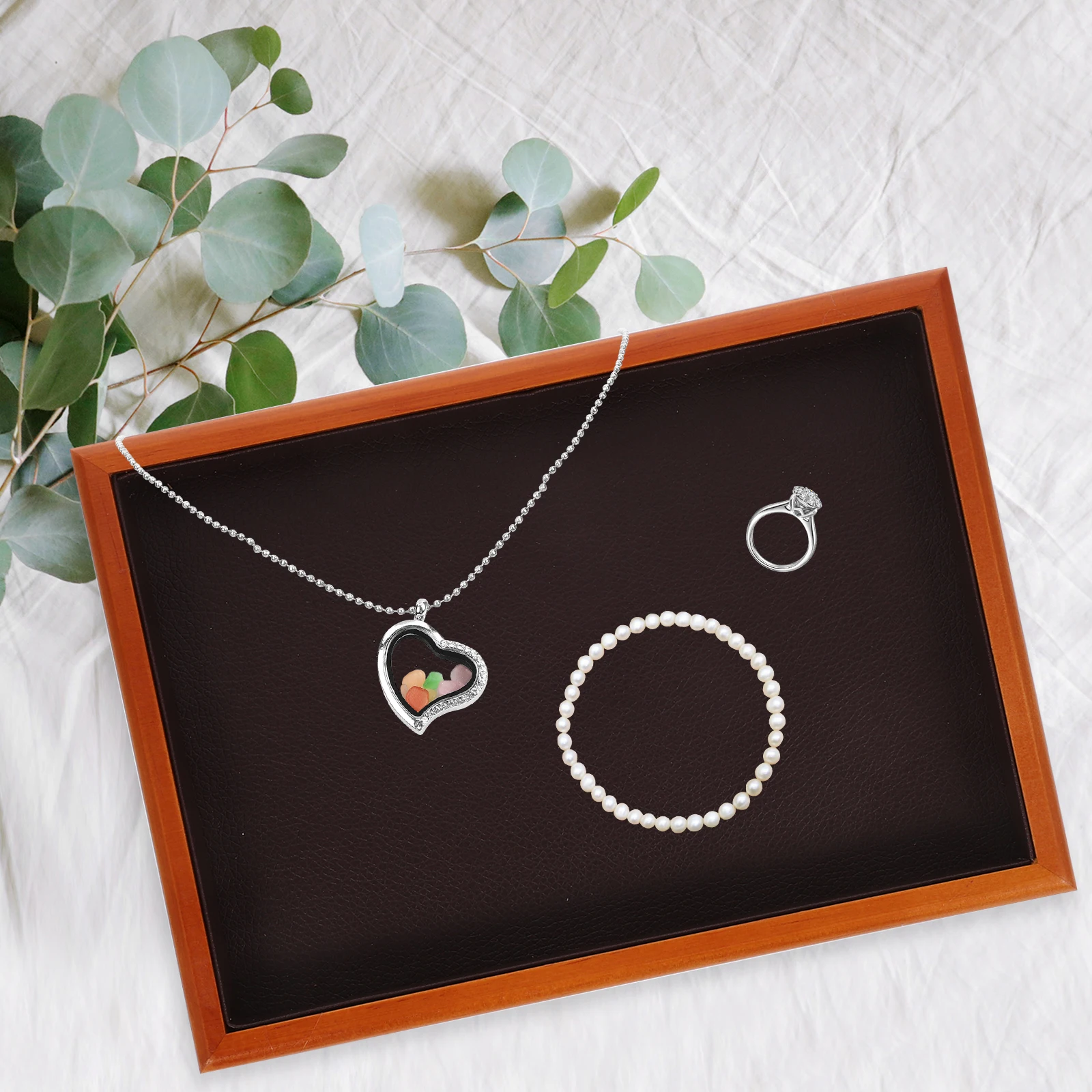 Jewelry Rack Tray Brown Storage Dish for Earrings Rings Necklace Bracelet Wooden Display Stand Organizer Home Use
Jewelry Rack Tray Brown Storage Dish for Earrings Rings Necklace Bracelet Wooden Display Stand Organizer Home Use