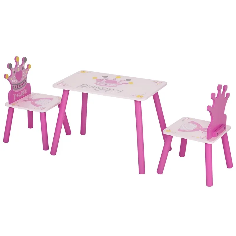 3 Pcs Kids and Table Chair Set Princess & Crown Theme Home Furniture Pretty Gift Pink
3 Pcs Kids and Table Chair Set Princess & Crown Theme Home Furniture Pretty Gift Pink