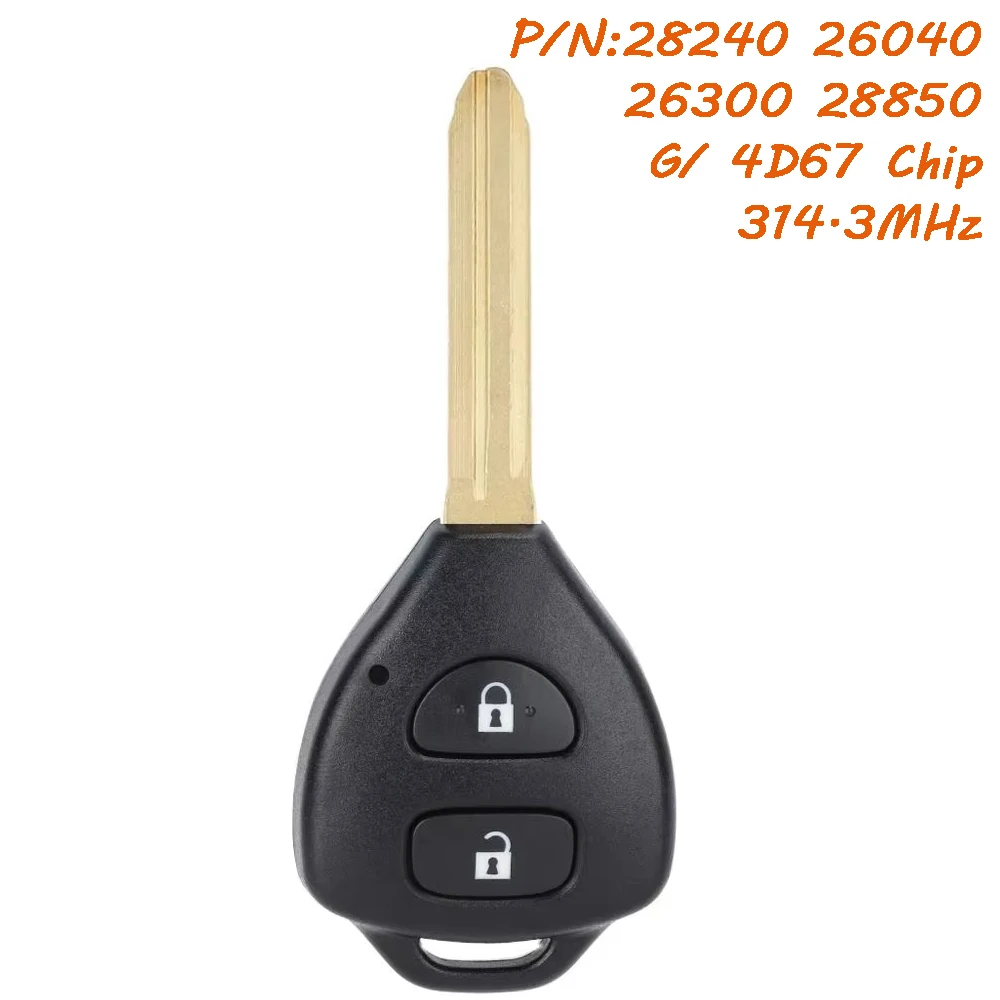 KEYECU 28240 26040 26300 28850 Remote Key Fob for Toyota Corolla Hiace RAV4 Tarago G/ 4D67 Chip 314.3MHz for Australian Market
KEYECU 28240 26040 26300 28850 Remote Key Fob for Toyota Corolla Hiace RAV4 Tarago G/ 4D67 Chip 314.3MHz for Australian Market