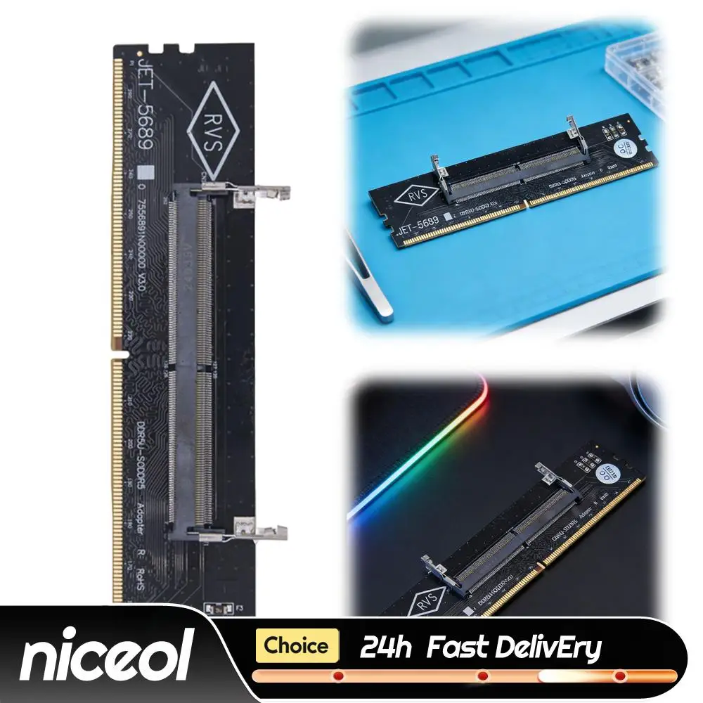 DDR5 Laptop To Desktop Memory RAM Connector Multi-Purpose Memory Connector Converter Adaptor Computer PC Accessories
DDR5 Laptop To Desktop Memory RAM Connector Multi-Purpose Memory Connector Converter Adaptor Computer PC Accessories