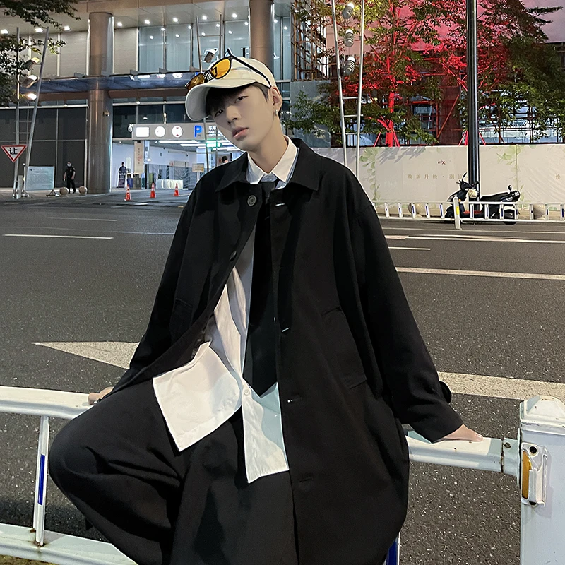 Trench Winter Coats Man Long Linen Mid Length Nightclub Cyberpunk Sleeved Graphene Solid Fashion Chinese Full Khaki High Quality
Trench Winter Coats Man Long Linen Mid Length Nightclub Cyberpunk Sleeved Graphene Solid Fashion Chinese Full Khaki High Quality