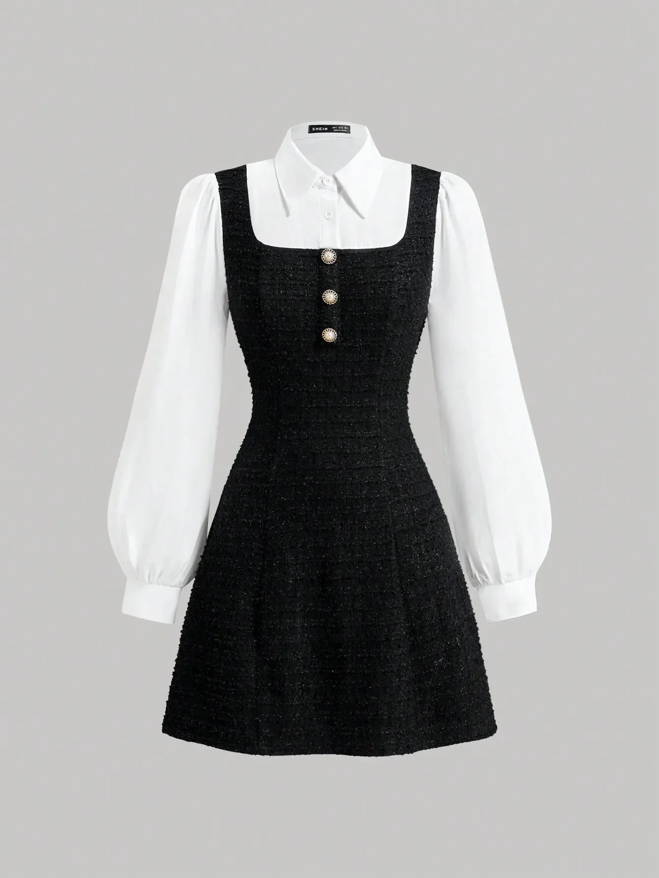 MOD Women's Lapel Long Sleeve Button Front Patchwork Casual Mini Dress,White Graduation Dress
MOD Women's Lapel Long Sleeve Button Front Patchwork Casual Mini Dress,White Graduation Dress