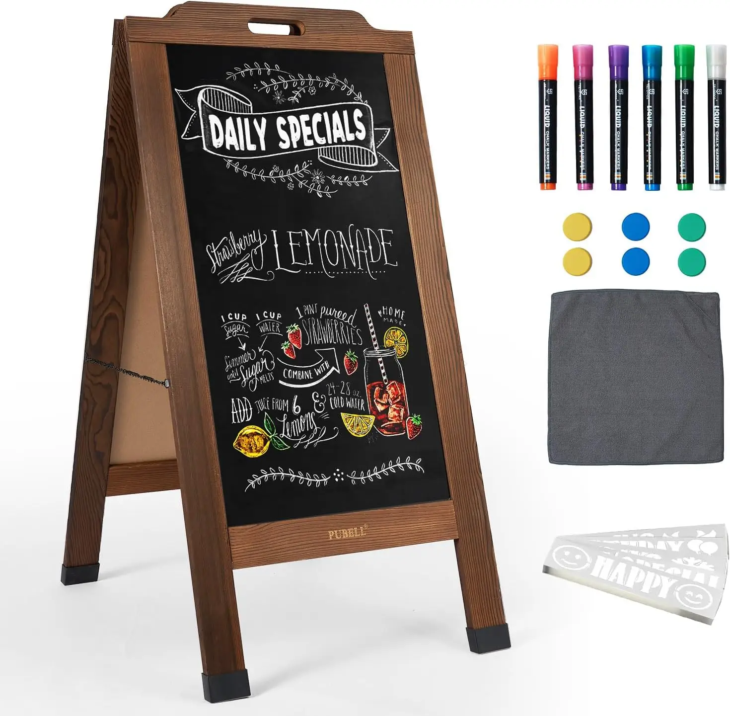 Double-Sided A-Frame Chalkboard Sign 40x20 Inches Wooden Easel for Restaurants & Events
Double-Sided A-Frame Chalkboard Sign 40x20 Inches Wooden Easel for Restaurants & Events
