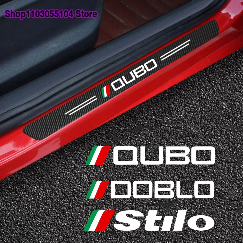 4 шт., наклейка на порог автомобиля из углеродного волокна для fiat QUBO DOBLO STILO, автоаксессуары 
4 шт., наклейка на порог автомобиля из углеродного волокна для fiat QUBO DOBLO STILO, автоаксессуары