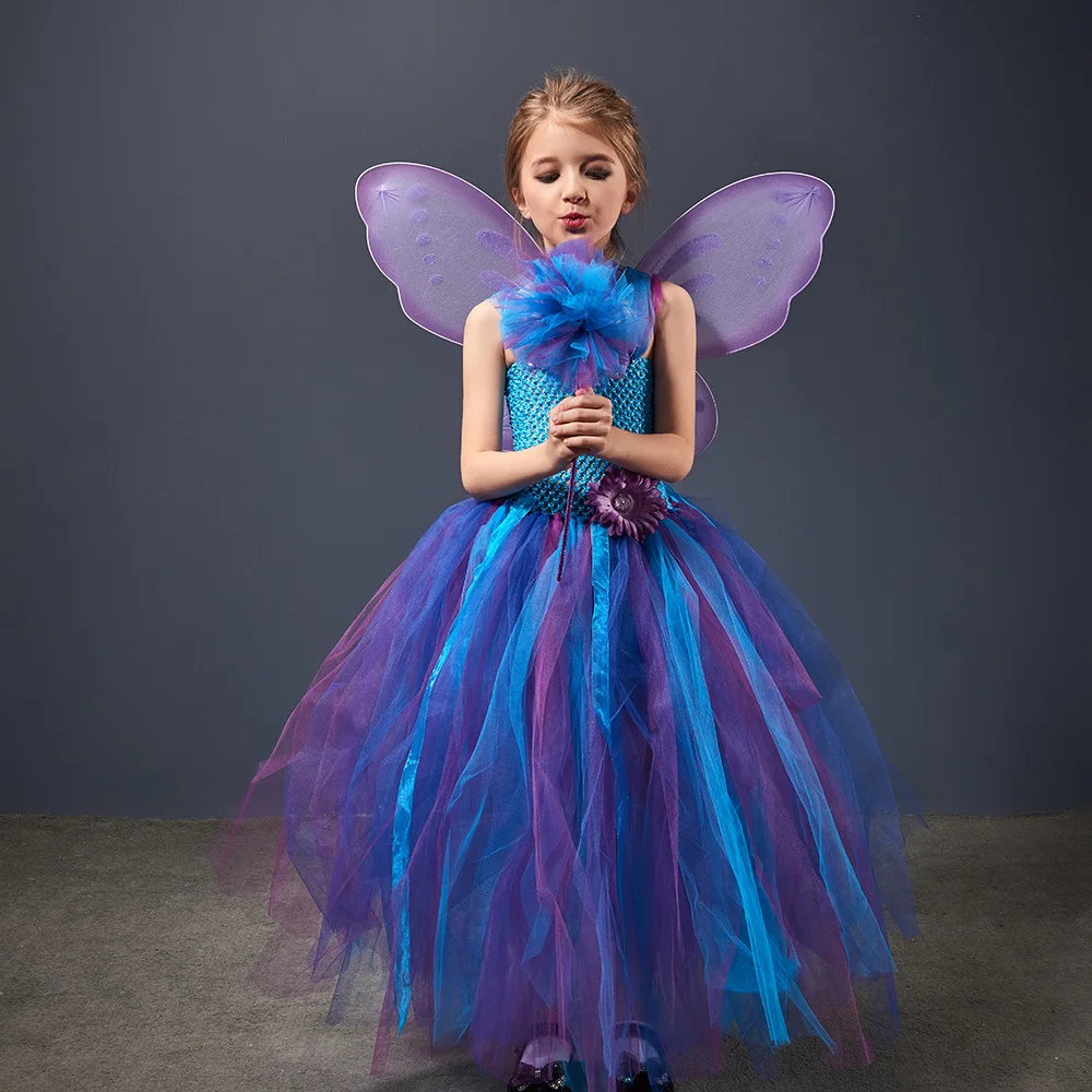 Kids Elf Fairy Style Long Princess Tutu Dress With Wings And Wand For Halloween Party Stage Performance Photo Shoot For Children
Kids Elf Fairy Style Long Princess Tutu Dress With Wings And Wand For Halloween Party Stage Performance Photo Shoot For Children