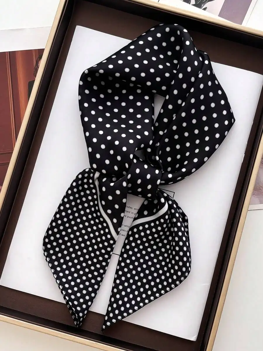 1pc Women's Luxury Elegant Fashion Polka Dot Print 27.6'X27.6' Silk BanScarf, Spring Headband Hair Tie Accessory For Dress
1pc Women's Luxury Elegant Fashion Polka Dot Print 27.6'X27.6' Silk BanScarf, Spring Headband Hair Tie Accessory For Dress