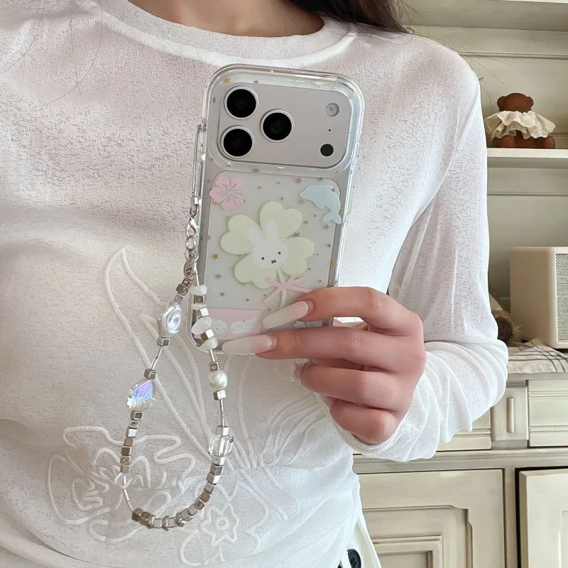 Kawaii Cartoon Miffy Rabbit Lucky Leaf Phone Case For iPhone 17 Pro 16 15 Pro Max Cover with Hand Chain Shockproof Hard Covers C
Kawaii Cartoon Miffy Rabbit Lucky Leaf Phone Case For iPhone 17 Pro 16 15 Pro Max Cover with Hand Chain Shockproof Hard Covers C