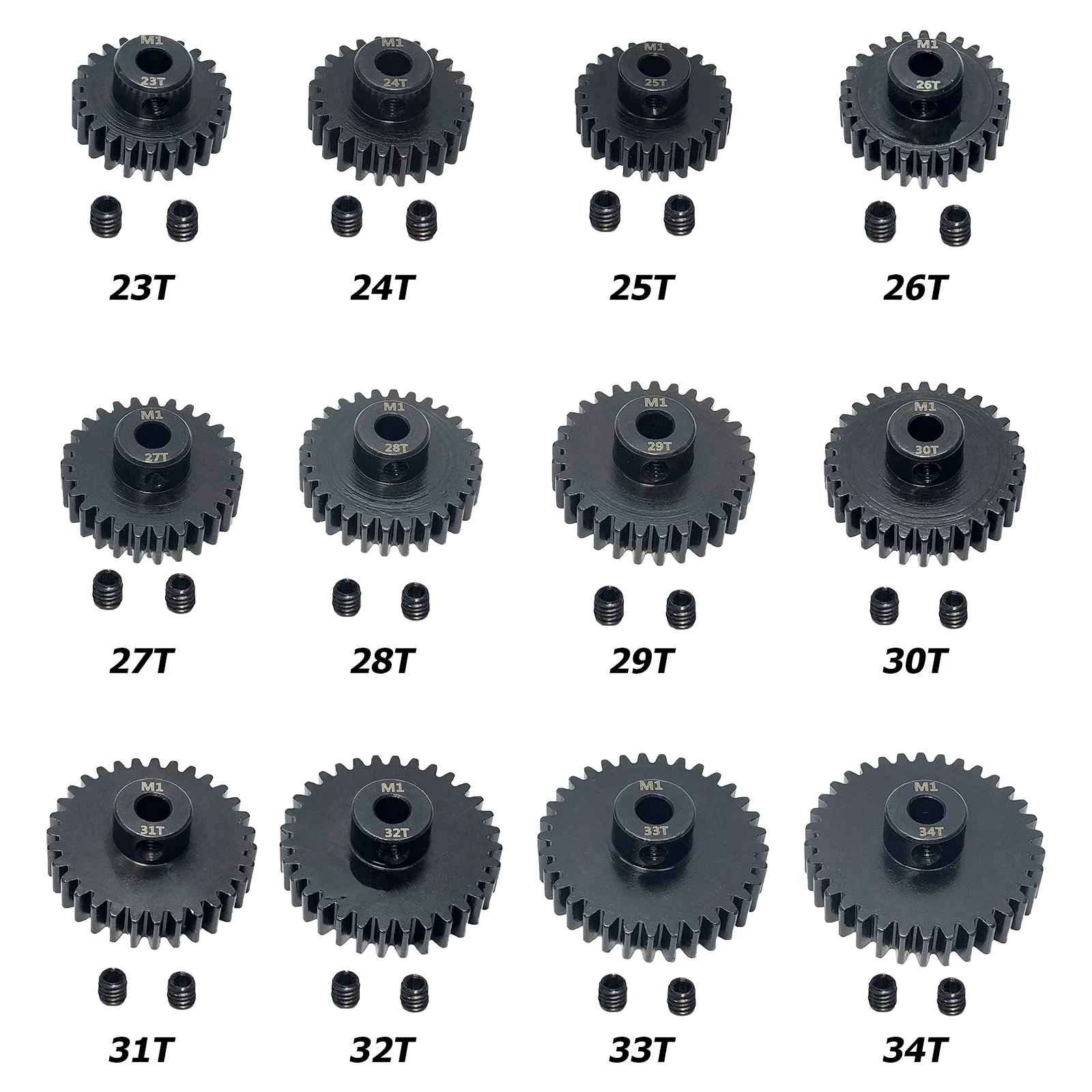 12T-30T Motor Pinion Gear M1 5mm Shaft Hardened Steel Alloy Spare Part for 1/8 Remote Controlled Vehicle Off-Road Model
12T-30T Motor Pinion Gear M1 5mm Shaft Hardened Steel Alloy Spare Part for 1/8 Remote Controlled Vehicle Off-Road Model