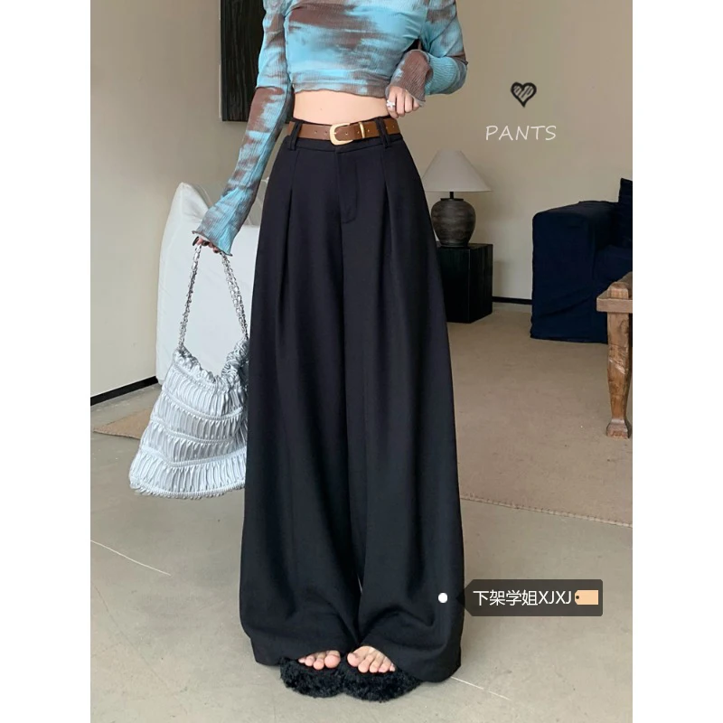 Women High Waist Wide Leg Pants Black Wide Leg Slimming High Waist Casual Pants For Women In Spring 2025, New Floor Length Suit
Women High Waist Wide Leg Pants Black Wide Leg Slimming High Waist Casual Pants For Women In Spring 2025, New Floor Length Suit