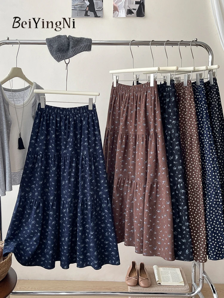 Beiyingni, осенне-зимние женские юбки трапециевидной формы с цветочным принтом, винтажная корейская юбка-миди с высокой талией для женщин, 2021, французская юбка-торт
Beiyingni, осенне-зимние женские юбки трапециевидной формы с цветочным принтом, винтажная корейская юбка-миди с высокой талией для женщин, 2021, французская юбка-торт