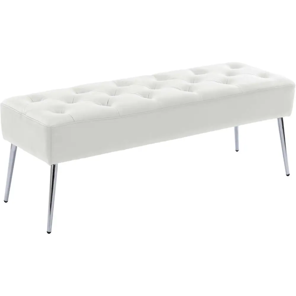 Upholstered Ottoman Bench, White - Versatile for Dining, Living Room, and Bedroom
Upholstered Ottoman Bench, White - Versatile for Dining, Living Room, and Bedroom