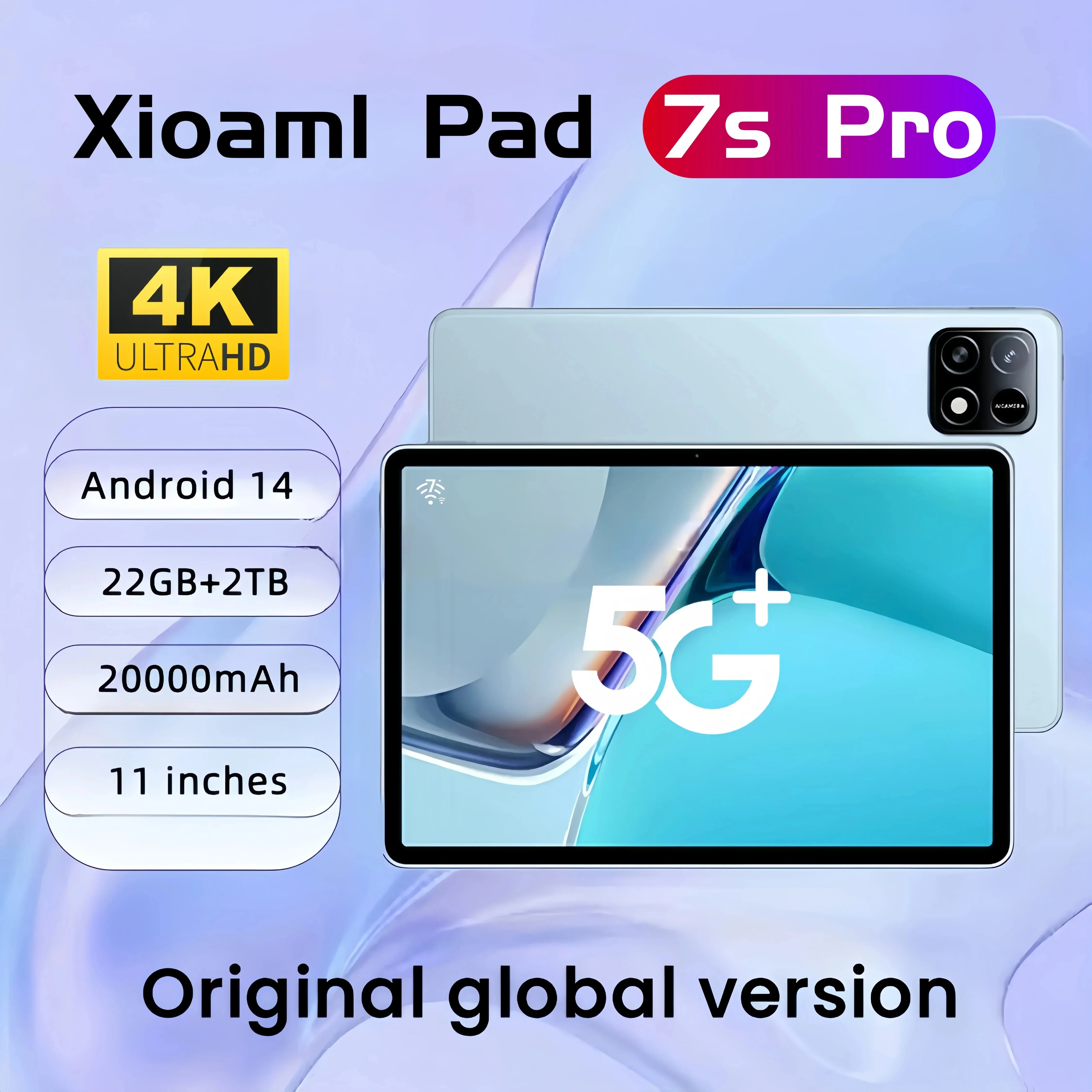 Новая глобальная версия 5G TabletPC Pad 7S Pro 4K HD 120 Гц Дисплей Snapdragon 8 Gen2 20000 мАч 22 ГБ + 2 ТБ Android14 Dual SlM WlFl Tablet
Новая глобальная версия 5G TabletPC Pad 7S Pro 4K HD 120 Гц Дисплей Snapdragon 8 Gen2 20000 мАч 22 ГБ + 2 ТБ Android14 Dual SlM WlFl Tablet
