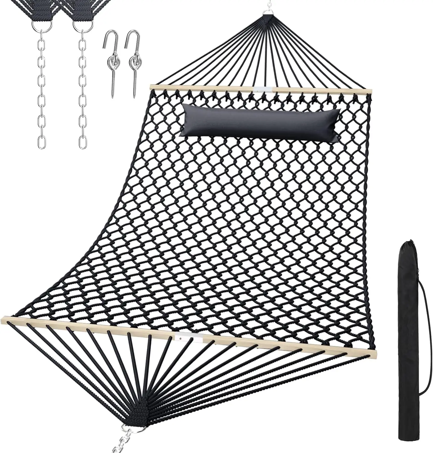 13Ft Hammocks, Traditional Hand Woven Cotton Rope Hammo With Free Extension Chains For Outdoor Indoor Patio Yard 450 Lsb Acity
13Ft Hammocks, Traditional Hand Woven Cotton Rope Hammo With Free Extension Chains For Outdoor Indoor Patio Yard 450 Lsb Acity