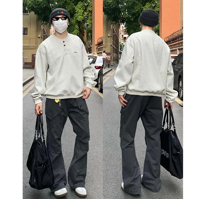 Cleanfit Floral ey Henry Collar Hoodl Sweatirt Men's Spring Autumn American Retro Trendy Brand Overhead Jaet
Cleanfit Floral ey Henry Collar Hoodl Sweatirt Men's Spring Autumn American Retro Trendy Brand Overhead Jaet