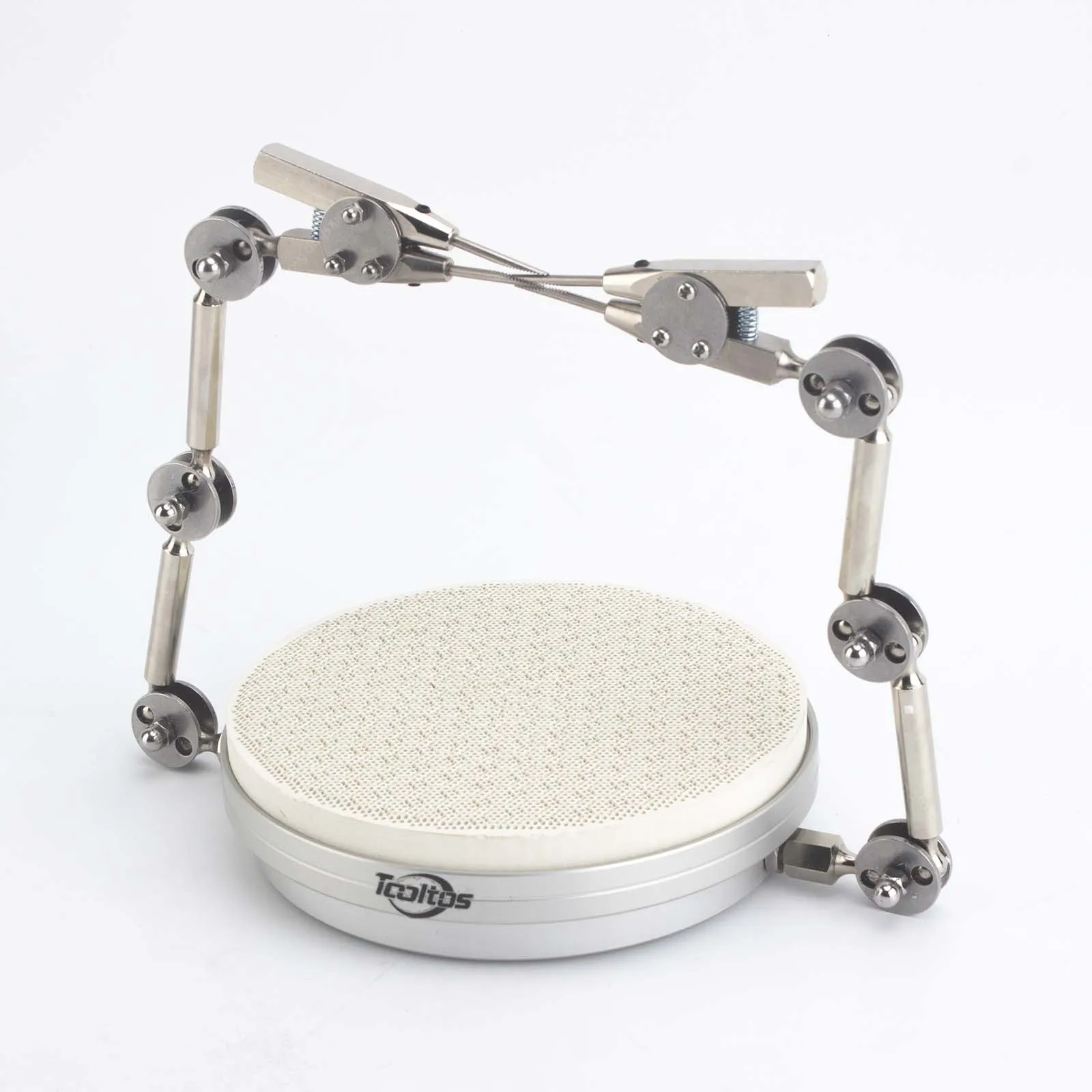 Регулируемая сварочная стойка с двумя гибкими кронштейнами и противоскользящим основанием для точного ремонта электроники, изготовления ювелирных изделий
Регулируемая сварочная стойка с двумя гибкими кронштейнами и противоскользящим основанием для точного ремонта электроники, изготовления ювелирных изделий