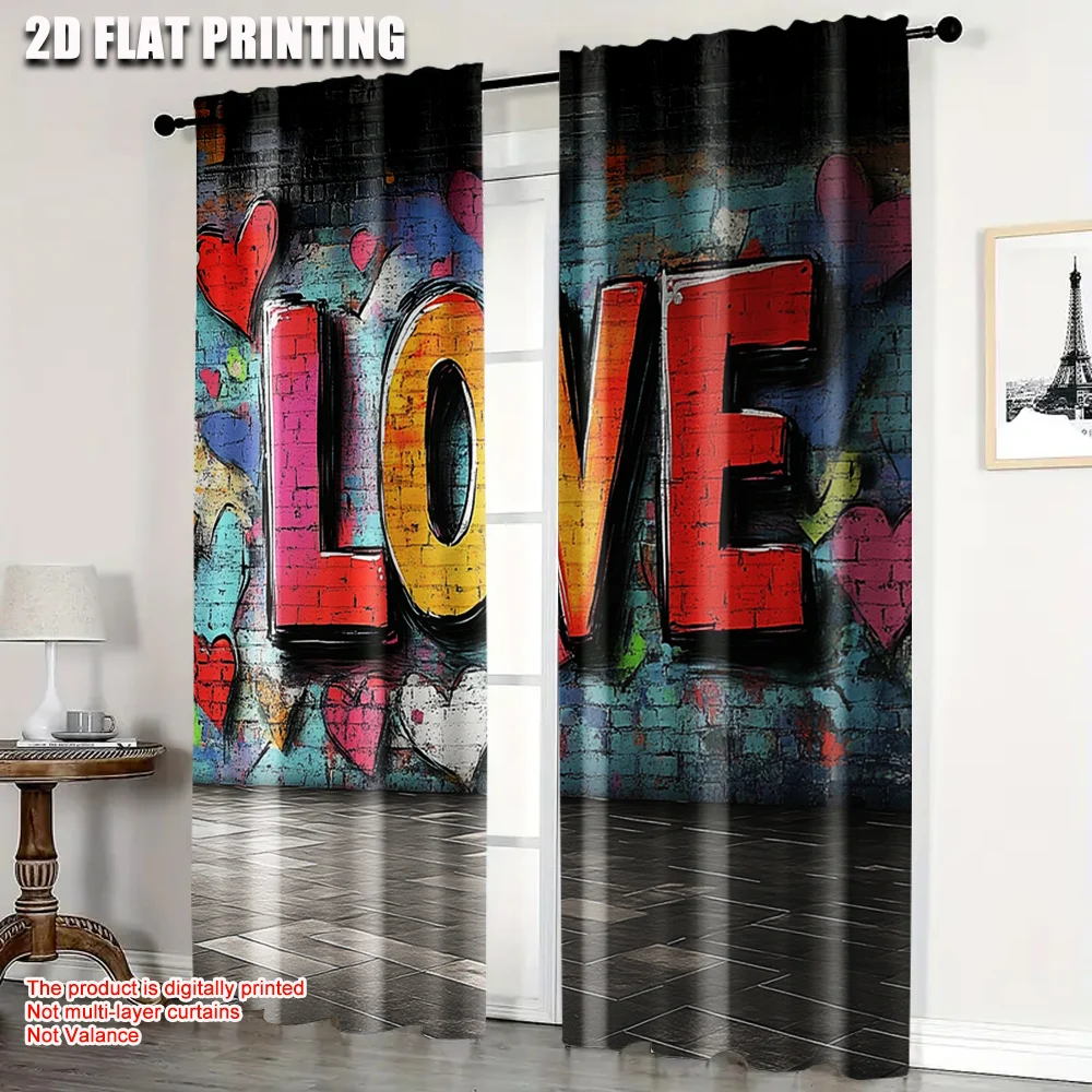 2pcs, Contemporary Curtains 2D print Hip Hop Rock Graffiti Versatile Polyester (without rod) Festive Use for Living Room,
2pcs, Contemporary Curtains 2D print Hip Hop Rock Graffiti Versatile Polyester (without rod) Festive Use for Living Room,