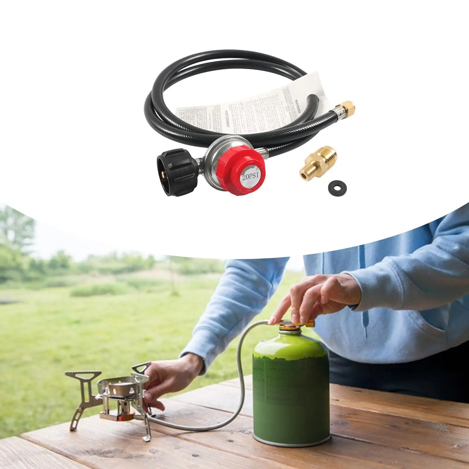 Adjustable Propane Regulator and Hose with 5 ft Qcc1 Hose Replacement for Barbecues Outdoor Fire Pit Grill Turkey Fryer
Adjustable Propane Regulator and Hose with 5 ft Qcc1 Hose Replacement for Barbecues Outdoor Fire Pit Grill Turkey Fryer