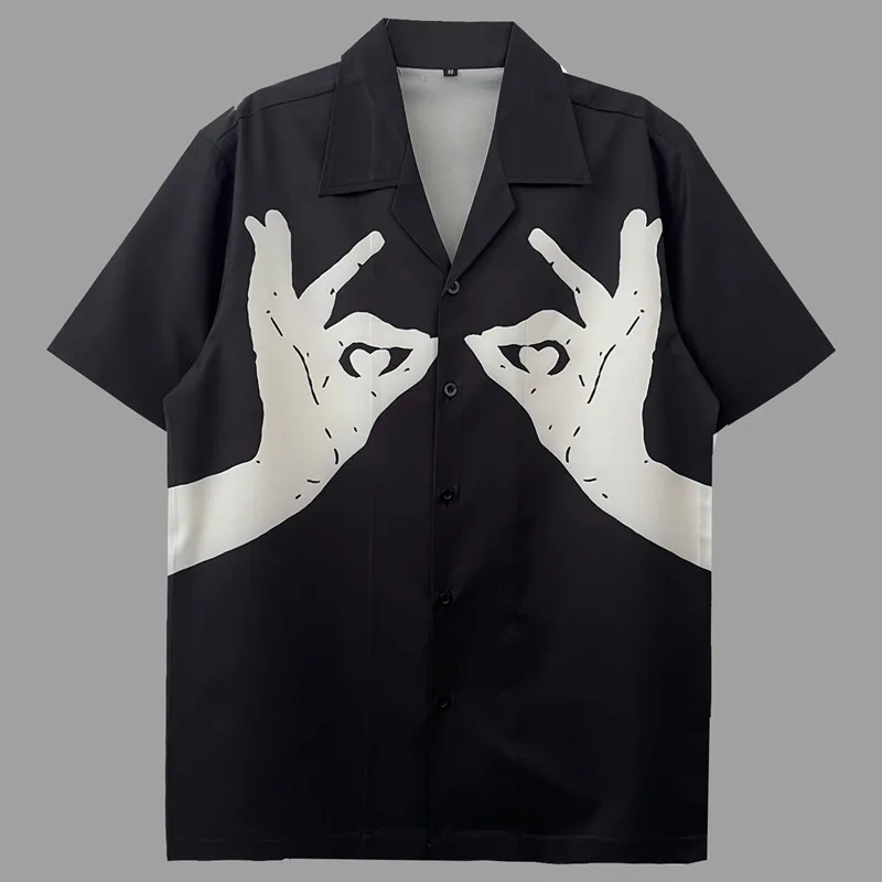 Черно-белая мужская рубашка высшего качества OK Рубашка с принтом рук Мужская одежда для социального клуба Camiseta Masculina Цветная контрастная рубашка Мужское платье 
Черно-белая мужская рубашка высшего качества OK Рубашка с принтом рук Мужская одежда для социального клуба Camiseta Masculina Цветная контрастная рубашка Мужское платье
