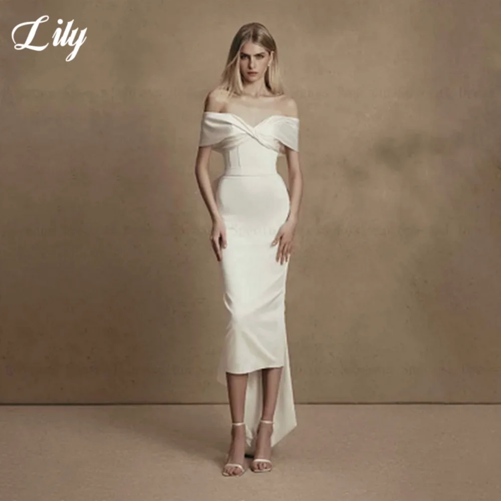 Lily White V-Neck Prom Gown Off the Shoulder Backless Prom Dress Satin 3D-Bow Wedding Party Evening Dress robe de bal Customized
Lily White V-Neck Prom Gown Off the Shoulder Backless Prom Dress Satin 3D-Bow Wedding Party Evening Dress robe de bal Customized