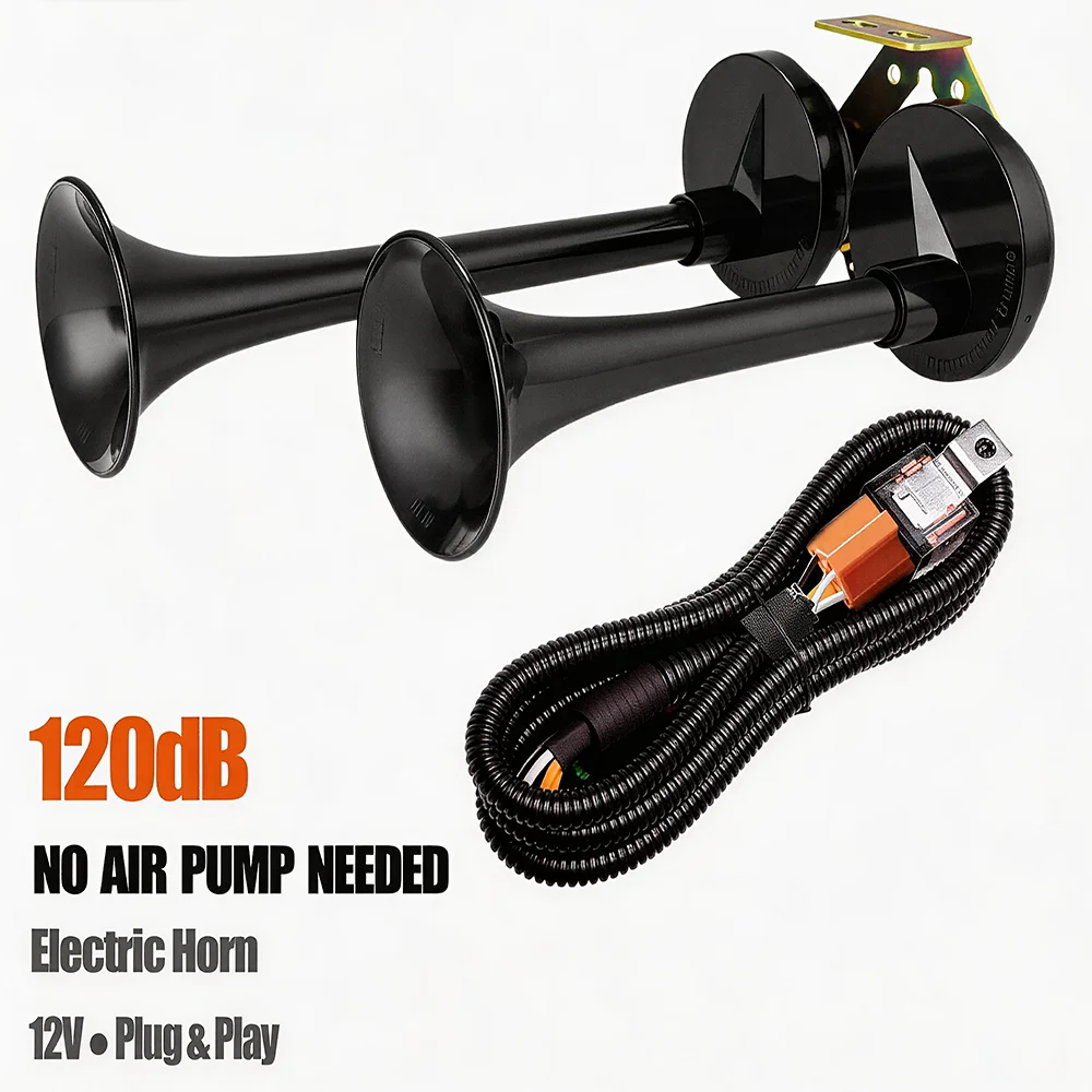 120dB Electric Air Horn 12V Snail Horn for Car Truck SUV Motorcycle Waterproof Plug & Play
120dB Electric Air Horn 12V Snail Horn for Car Truck SUV Motorcycle Waterproof Plug & Play