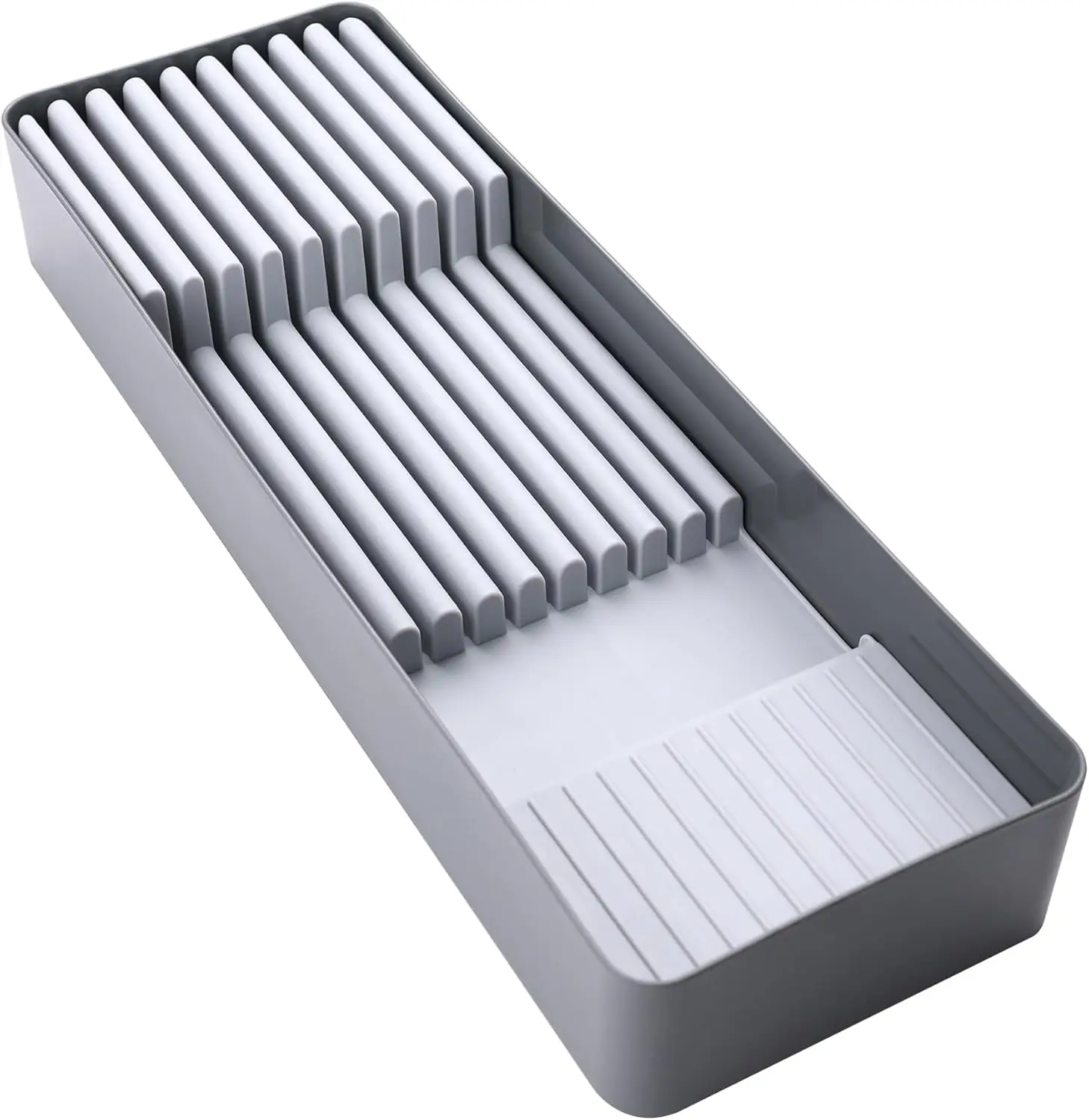 Knife Drawer Organizer With In-Drawer Knife Block for 9 Knives, Kitchen Utensil Organizer, BPA Free
Knife Drawer Organizer With In-Drawer Knife Block for 9 Knives, Kitchen Utensil Organizer, BPA Free