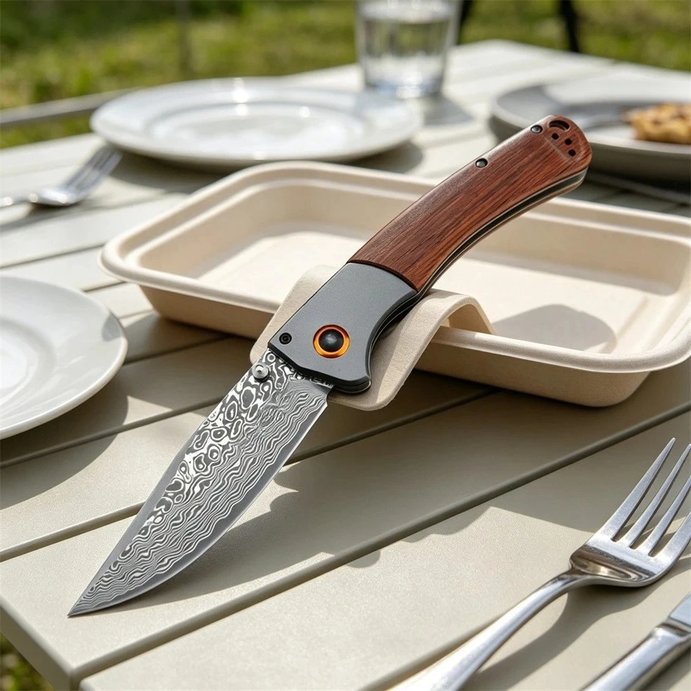 Outdoor Folding Pocket Knife BM 15080, Damascus Steel Sharp Blade Blue G10 Handle for Camping Survival Daily Use & Gifting
Outdoor Folding Pocket Knife BM 15080, Damascus Steel Sharp Blade Blue G10 Handle for Camping Survival Daily Use & Gifting